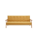 thumbnail of SalesFever Schlafsofa mit Armlehnen | 3 Funktionen | Bezug Strukturstoff | Gestell Massivholz Eukalyptus | B 190 x T 85 x H 81 cm | senfgelb