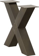 thumbnail of vidaXL Couchtischbeine X-Form 2 Stk. Naturstahl 60x(42-43) cm Stahl