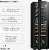 thumbnail of Klarstein Bovella 27 Duo+ Zweizonen-Weinkühlschrank 74l 27 Fl. Glastür Schwarz