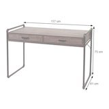 thumbnail of Bureau HWC-F58, bureautafel computerbureau, industrieel ontwerp 75x120x60cm 3D structuur ~ bruine wilde eiken look