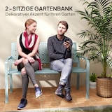 thumbnail of 2-Sitzer Gartenbank Stahl blau 127x63x85 cm, wetterfest, mit Rückenlehne und Armlehnen