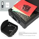 thumbnail of HMF Feuerfeste Dokumentenbox DIN A4 Ordner, wasserdichte Geldkassette abschließbar, 39 x 40 x 17 cm, Schwarz