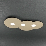 thumbnail of Toplight Plafoniera da soffitto rotonda 3 luci Cloud con attacco GX53, struttura colore sabbia, design moderno 67x36x3cm