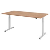 thumbnail of bümö elektrisch höhenverstellbarer Schreibtisch Nussbaum 200x100 cm, Gestell: Silber - Büroschreibtisch höhenverstellbar elektrisch, elektrischer