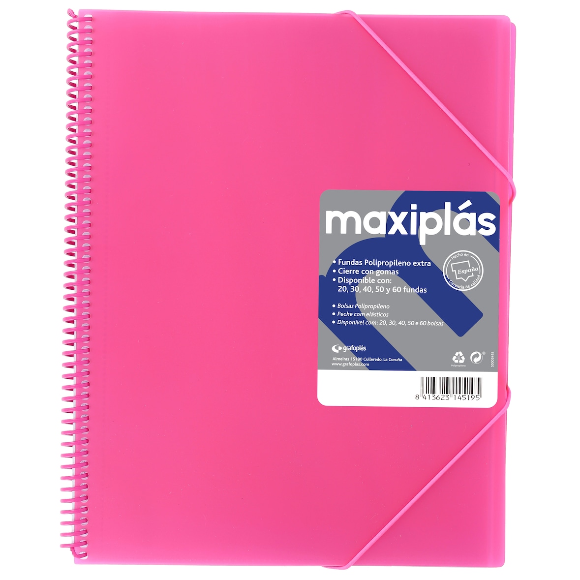 Pasta de capas Maxiplás 20 capas Translúcida Fucsia