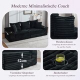 thumbnail of Merax 2-Sitzer-Sofa mit beidseitigen Taschen & Getränkehaltern, Schlafsofa nutzbar, Corduroy, Schwarz
