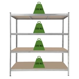 thumbnail of 4x Schwerlastregal 180x160x60 cm Traglast 1000 kg Steckregal Lagerregal Kellerregal Werkstattregal