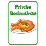 thumbnail of Frische Bockwürste Verkaufsschild Schild hochkant A0 Rückseite selbstklebend