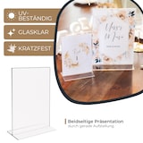 thumbnail of HMF Acryl Tischaufsteller DIN A6, Doppelseitiger T-Ständer Aufsteller, 10 Stück, Hochformat, Glasklar