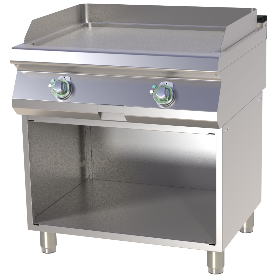 Gastro Elektro-Griddleplatte verchromt Standgerät Grillplatte Bratplatte 800x730x300 mm 9 kW