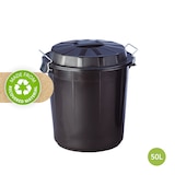 thumbnail of Cubo industrial 50 litros con tapa. Color Negro.