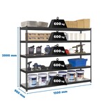thumbnail of SimonRack Industrieregal, 2000x1500x900 mm, 600 kg am Biegepunkt, 5 Metallböden, Garagenregal, Anthrazit/Verzinkt- Simonforte