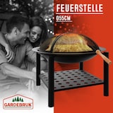 thumbnail of GARDEBRUK® Feuerschale mit Funkenschutz Schürhaken Abdeckung 55cm Stahl Feuerstelle Feuerkorb Terrassenofen Grill Garten