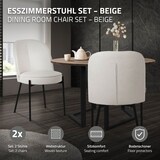 thumbnail of ML-Design Esszimmerstühle 2er-Set Beige, gepolstert, Polyesterbezug, Metallbeine, mit Rückenlehne – Küchen-/Wohnzimmerstuhl