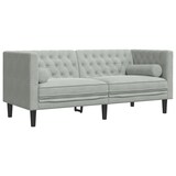 thumbnail of vidaXL 2-tlg. Chesterfield-Sofa-Set mit Nackenrollen Hellgrau Samt