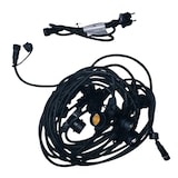 thumbnail of Guirlande guinguette extérieur 10M 20 ampoules LED blanc chaud E27 1W câble noir extensible