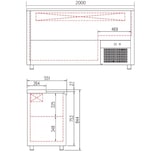 thumbnail of Botellero refrigerado bar, 4 puertas fondo suelo, inox/aluminio, largo 200 cm. Yostin®