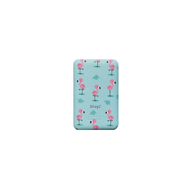 Batterie Externe Sans Fil Mr. Wonderful Flamingos Wmrwpwb001 5000 Mah Bleu