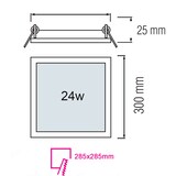 thumbnail of 30x30 cm 24w LED Panel Ultra Slim Panel Eckig Quadrat Einbauleuchte Deckenleuchte Warmweiß