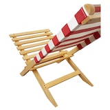 thumbnail of Klappstuhl Strandstuhl Anglerstuhl Gartenstuhl Stuhl zum Zusammenstecken rot-weißem Bezug V-10-353