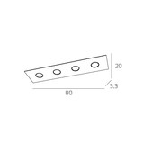 thumbnail of Lámpara de techo rectangular Toplight Path de 4 luces con casquillo GX53, estructura roja, diseño moderno 80x20x3cm