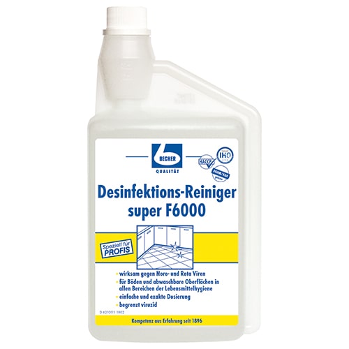 Dr. Becher "Dr. Becher" Desinfektions-Reiniger 1 l super F6000 mit Dosierkopf