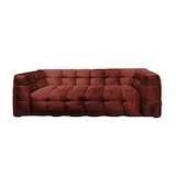thumbnail of Sofá KAWOLA ROSARIO de 2 plazas de terciopelo burdeos