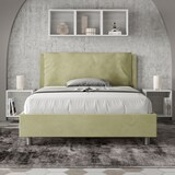 thumbnail of Cama sin somier acolchada 140x200 microfibra verde Antea