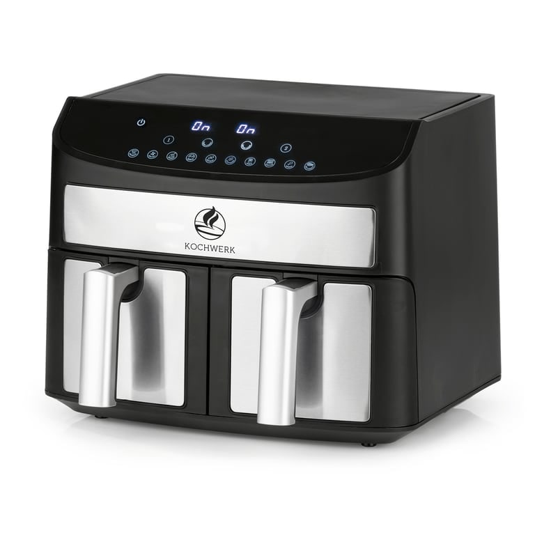 Kochwerk Heißluft-Fritteuse Zweikammer 7l 2400W Edelstahl/schwarz