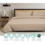 thumbnail of DoubleDry Dekbedovertrek Eenpersoons 140x200/220 cm + 1 kussensloop 60x70 cm - 100% natuurlijk katoen - licht beige