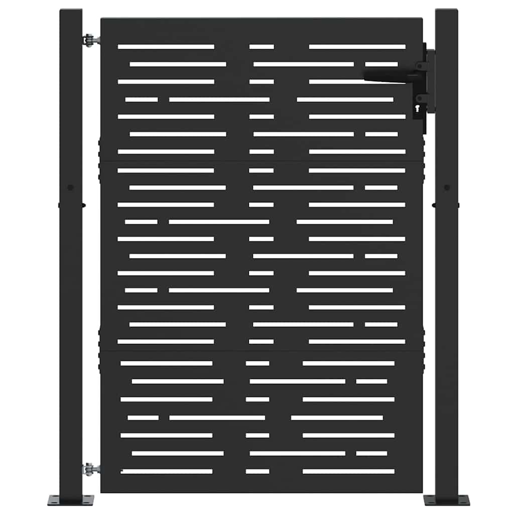 vidaXL Tuinpoort, Tuindeur 105x75 cm Cortenstaal Vierkant Ontwerp
