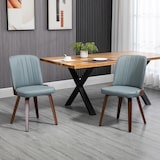thumbnail of HOMCOM Juego de 2 Sillas de Comedor Modernas Sillas de Cocina con Asiento Tapizado en PU Cuero y Patas de Madera Carga 120 kg 47,5x55x85 cm Gris