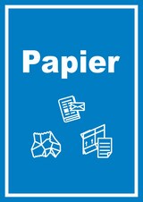 thumbnail of Papier Mülltrennung Schild Text Symbol Karton hochkant A4 (210x297mm)