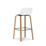 thumbnail of Lot de 2 tabourets de bar blancs style scandinave avec pieds effet bois en métal - Hauteur 66cm