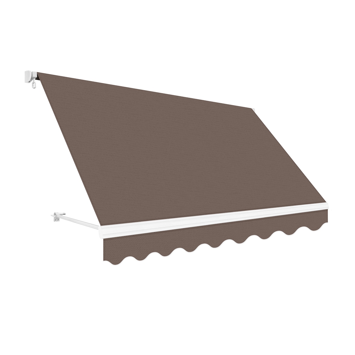 Wasabi - Toldo Exterior Balcón Enrollable 300x250cm Topo – Lona Poliéster - Soporte Pared – Anclaje Barandilla