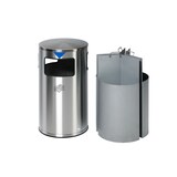 thumbnail of PROREGAL Robuster & modularer Wertstoffsammler mit 3 Öffnungen | 20 Liter, HxBxT 75x42,5x42,5cm | Edelstahl | Grau | Mülleimer Abfalleimer Müllkorb