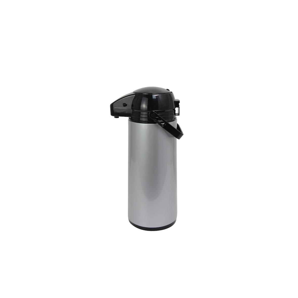 aro Dispensador de bebidas, hierro/ silicona, 1.8 l, pulsador y asa de transporte, plata/ negro