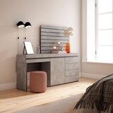 thumbnail of Frisiertisch, Schminktisch, Ablage, 177x35x145 cm, Mit Schublade, Kommode, Dekorative Platten, Moderner Stil, Zementgrau - 454_14