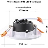 thumbnail of Downlight led COB 10W redondo empotrar blanco, Luz Fría 6000K