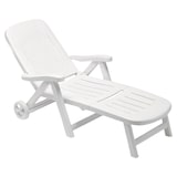 thumbnail of Lettino Sdraio California Bianco in Resina con Schienale Reclinabile e Ruote -  cm 80x190x98h