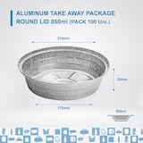 thumbnail of Set von 100 Aluminiumschalen mit Deckel für Lebensmittel, Einweg, 850 ml - Perfekte Verpackung für Grillfeste, Transport von Lebensmitteln
