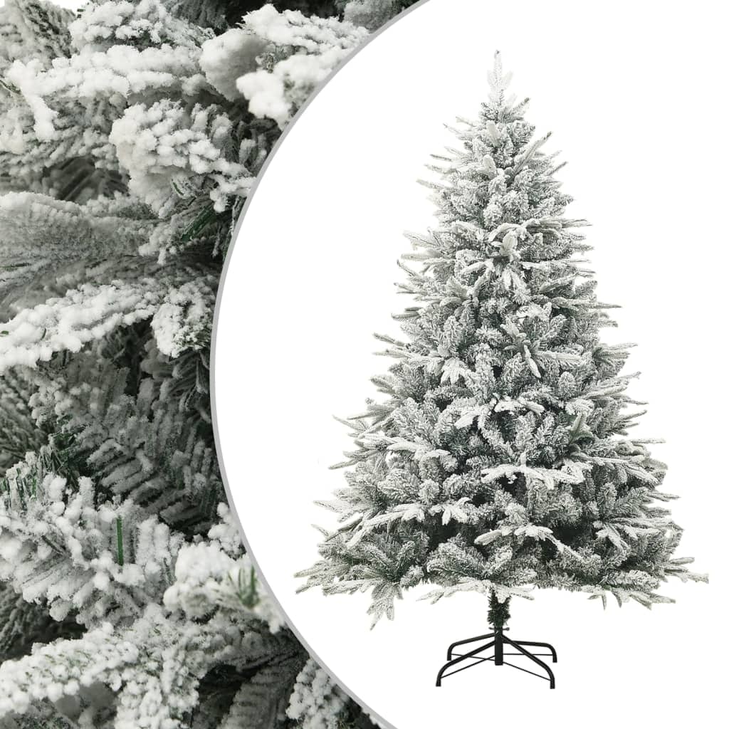 vidaXL Künstlicher Weihnachtsbaum Beschneit Grün 150 cm PVC PE