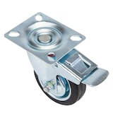 thumbnail of HMF 6790 Schwerlastrollen mit Bremse aus Vollgummi, 4 Stück, 75 mm, bis 200 kg, Schwarz