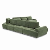 thumbnail of Divano angolare modulare a 7 posti con schienale regolabile, verde, L 449 x l 449 x h 82 cm Oviala