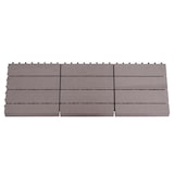 thumbnail of WPC Bodenfliese Rhone + Abschluss, Holzoptik Balkon/Terrasse, 11x je 30x30cm = 1qm Premium ~ grau linear senkrecht