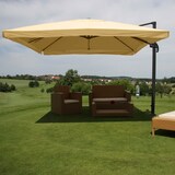 thumbnail of Gastronomie-Ampelschirm HWC-A96, Sonnenschirm, 3x4m (Ø5m) Polyester/Alu 26kg ~ Flap, creme ohne Ständer