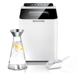 thumbnail of Arendo Eiswürfelmaschine Edelstahl, 1,4 Liter Wassertank, Eiswürfelbereiter, 13 - 14 kg in 24 h, Ice Cube Maker mit Sichtfenster & Status LEDs, Weiß
