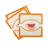 thumbnail of Sovie HORECA Serviette Kathrin in Orange aus Linclass® Airlaid 40 x 40 cm, 50 Stück - Karo Kaffee Tasse
