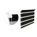thumbnail of Doppelrollo Duorollo 75 cm breit 200 cm lang schwarz inkl. Seilzug Fensterrollo Klemmrollo Jalousie