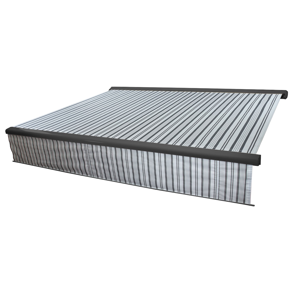 Elektrisch zonnescherm met cassette T124, 5x3m oprolbaar doek ~ Polyester grijs/wit, antraciet